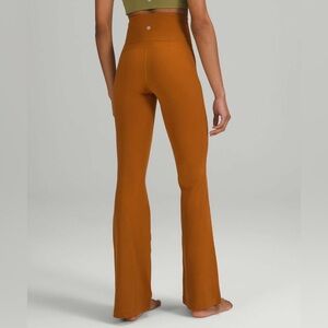 Lululemon Groove Super High Rise Flared Pant Nulu Butternut Brown Orange 30” 0